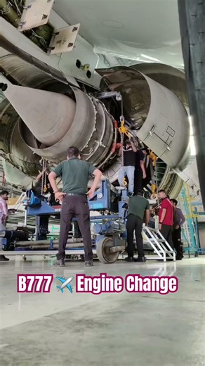 Boeing B777 Engine change✈️ #trending #airplane #ytshorts #aviation #airplaneambience #iflyer #plane
