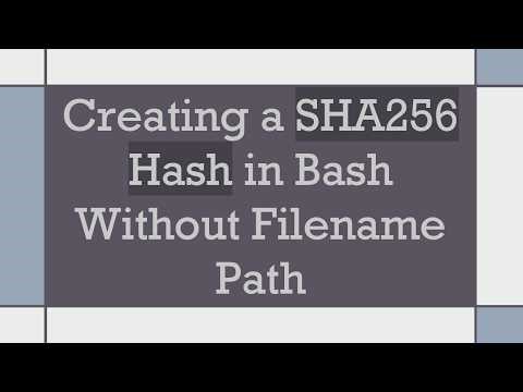 Creating a SHA256 Hash in Bash Without Filename Path