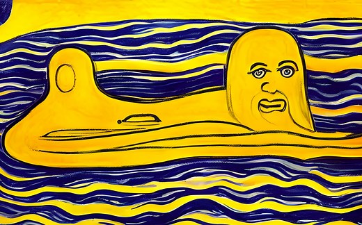 the Beatles-Yellow Submarine，但是每句歌词都由AI作画