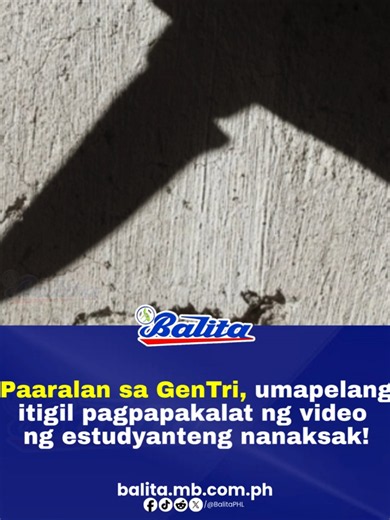 Paaralan sa GenTri, umapelang itigil pagpapakalat ng video ng estudyanteng nanaksak! Naglabas ng pahayag ang Bethel Academy of General Trias kaugnay sa hindi awtorisadong pagpapakalat ng CCTV footage kung saan makikita ang pananaksak ng kanilang estudyante sa mga kapuwa nito mag-aaral. Kaya sa latest Facebook post ng Bethel Academy nitong Martes, Hunyo 23, umapela silang itigil ang pagpapakalat sa naturang video.