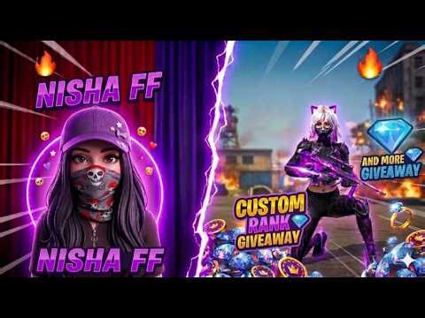 FREE FIRE GIRLS VS BOYS CUSTOM LIVE REACTION | REDEEMCODE GIVEAWAY #freefirelive #facecam