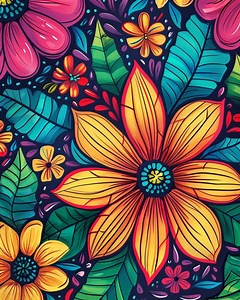 Adult Flower Coloring Book - Etsy