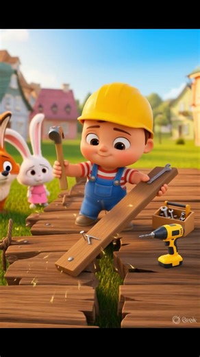 Little Builder Saves the Day! 🏗️👷 Hard Work Always Wins! | Kids Story #Shorts