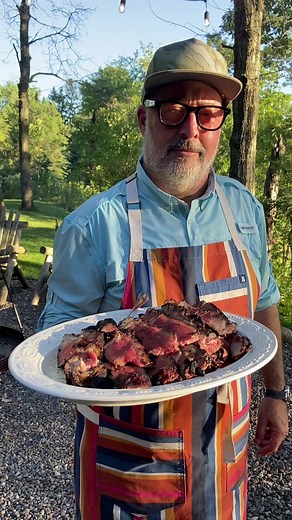 Charred Bison Tomahawk Steaks for Dinner