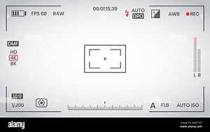 Camera viewfinder video or photo frame recorder flat style design vector illustration. Digital camera viewfinder with exposure settings and focusing g Stock Vector Image & Art - Alamy