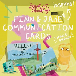 Finn and Jake Communication Cards Keychain | Autism, Nonverbal / Speaking, Neurodivergence Communication Aid - Etsy