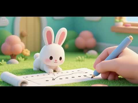 🐰 Dotted Line Writing with Baby Bunny | Learn to Write ABCs & Numbers | Kids Learning Song