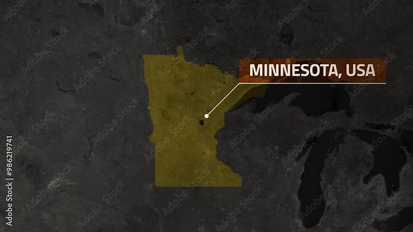 Map of Minnesota, USA - Map Animation - Minnesota GIS from World Map - Vox Map Style - State of USA - Infographic & Documentary Ready - 4K