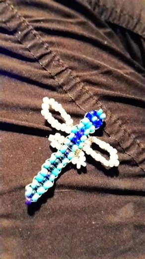 Mayfly [Bead Buddy] #mayfly #beads #blue #bug #insect #insectart #bugart #art #diy #artscraft #fyp