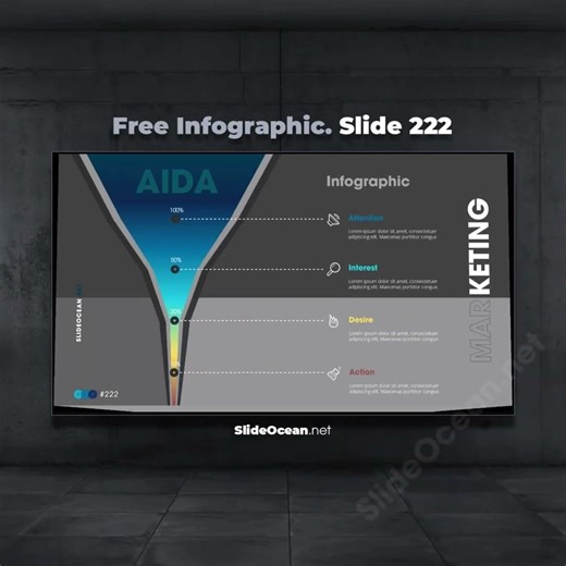 Free Animated Infographic PowerPoint Slides 222 - AIDA Customer Infographic #powerpoint