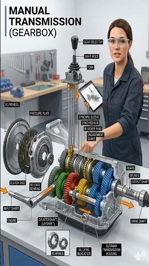 Manual Transmission (Gearbox) Explained ⚙️ | How Car Gears Actually Work Inside!#ManualTransmission