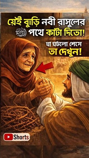 যে বুড়ি নবী ( সা:)এর পথে কাঁটা দিতেন#islamicstory#islamicmotivation#islamicstatus #trendingshorts