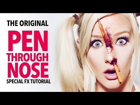 Pen through nose special fx tutorial