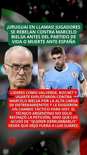 Spain vs. Uruguay: The locker room rebels against Marcelo Bielsa before playing Spain
