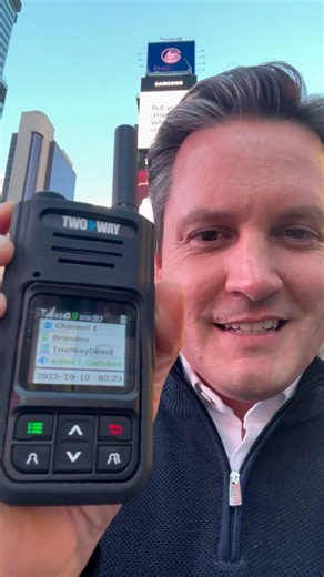New York to California. Almost 3,000 miles! One push of a button. We tested nationwide push-to-talk from the busiest place in the country straight to our headquarters on the West Coast — instant, loud, and clear. No phones. No apps. No repeaters. Just real nationwide communication. That’s what I’m talking about. SHOP NOW: https://twowaydirect.com/pages/radio-with-nationwide-range | Two Way Direct