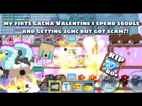 MY FIRST GACHA VALENTINE AND SPEND 560DLS GOT 3GHC BUT GOT SCAMMED?! | GROWTOPIA