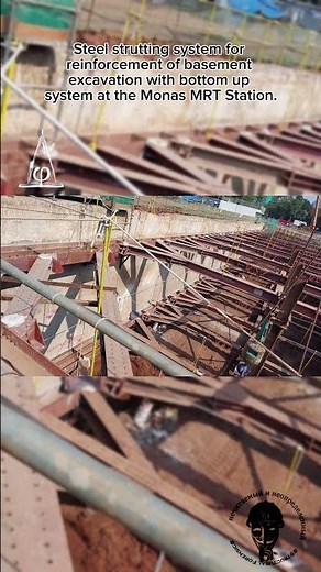 Steel strutting system for reinforcement of basement excavation bottom up system at the Monas MRT