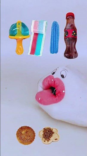 ASMR Convenient to eat two-dimensional snacks, children's food 🍦🍧🍰🍬 #snacks #candy #sweet #fun