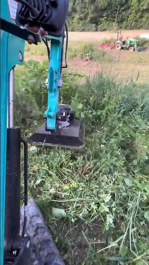 Mowing attachment for mini excavator. #mower #bushhog #mowing #miniexcavator #miniexcavator1ton