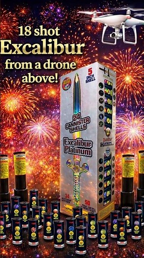 18 Excalibur Mortars from a Drone! INSANE Fireworks View 🔥