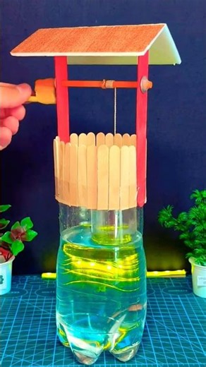 DIY Wishing Well with Popsicle Sticks #crafts #diy #tutorial