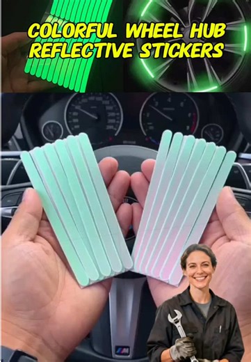 Colorful wheel hub reflective sticker, ready to use, dazzling during the day and night glow at night #tiktokshop #tiktok #fyp