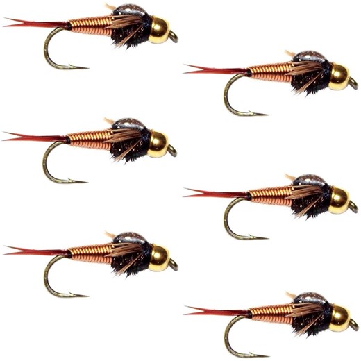 Tungsten Bead Head Copper John Nymph Fly Fishing Flies - Set of 6 Flies Hook Size 14 - Etsy