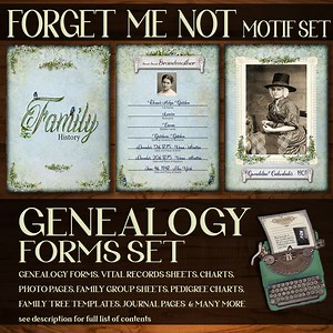 Editable Genealogy Forms: Vintage Family History Kit (PDF) - Etsy