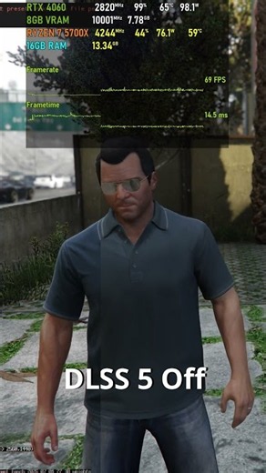 DLSS 5 Off vs On in GTA 5 on an RTX 4060! #dlss5
