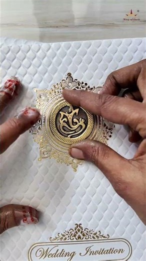 Floral Design With Ganesha Sticker Making Process#kingofcards #weddinginvitation #indianwedding