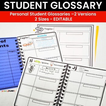 Personal Student Glossary Template - Vocabulary Building Activities