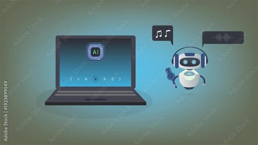 ai music. ai music creation software on laptop.ai music production software dashboard on laptop
