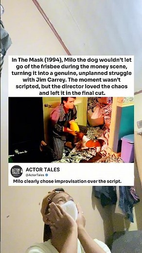 In The Mask (1994), Milo the dog wouldn’t let go of the frisbee during the money scene, turning it
