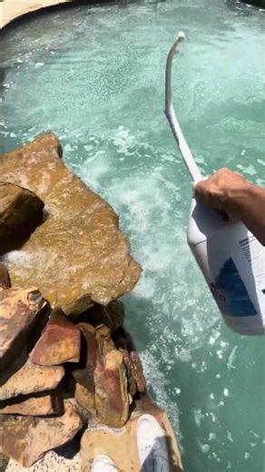 This pool needed some stabilizer! Added straight to the waterfall to disperse correctly. #pool