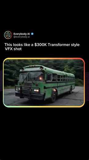 It looks like a lost scene from a Transformers movie. It never happened. A rusty green bus morphs into a roaring mech T-Rex in pouring rain — full cinematic chaos, zero-logic transformation shot and all. Generated with China’s new Seedance 2.0 — and it marks a clear step forward in motion realism. Look closely at the metal deformation, water simulation, lighting continuity, and scale consistency. This isn’t just a cool frame. It’s sustained, high-intensity motion with complex transformations hol