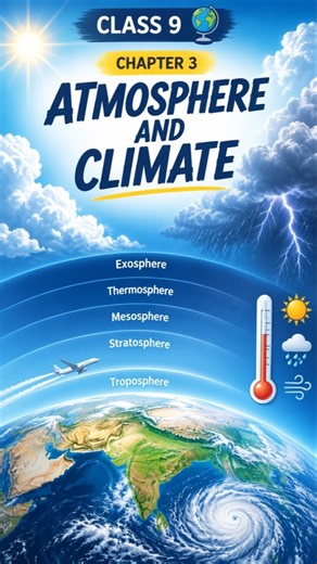 🌍 Class 9 Geography Chapter 3 – Atmosphere & Climate | Part 1 #education