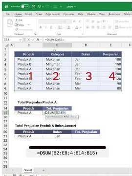 Belajar Excel - Cara Menggunakan Fungsi Rumus DSUM di Microsoft Excel