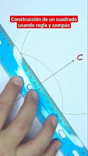 Cómo construir un cuadrado con regla y compás - #shorts