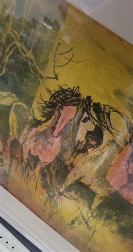 Check out this interesting modern horse numbered art print for $60