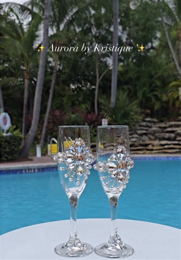 Introducing Aurora: Hand-Bedazzled Champagne Flute