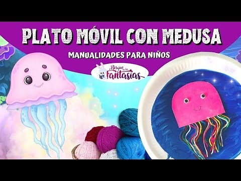 🦑 Medusa con plato desechable 🦑: Manualidades para niños con platos