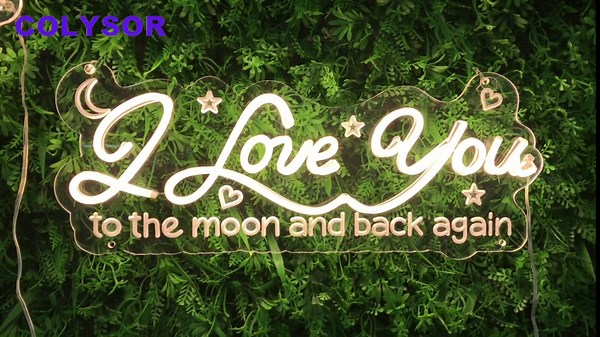 Neon Sign I Love You for Weeding, Engagement party Decor, LED Neon Light Signs With USB 5V Cable, Romantic Background, Photo Studio Wall Decoration, Halloween Warm White- by Colysor