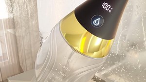 Enema Anal Douche with Anti Backflow, Bendable Nozzles, Suction Cup, LED Display, Remote for Men and Women, Gold, 16.9oz