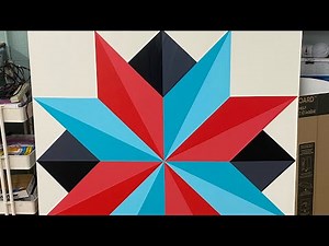 How to Make a Barn Quilt 4x4 - Leslie’s Star Burst and Mountain Man Bear Claw Pic : Video #11