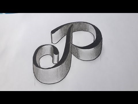 3d Drawing Letter P On Paper For Beginners / How To Write Easy Art With Marker And Pencil