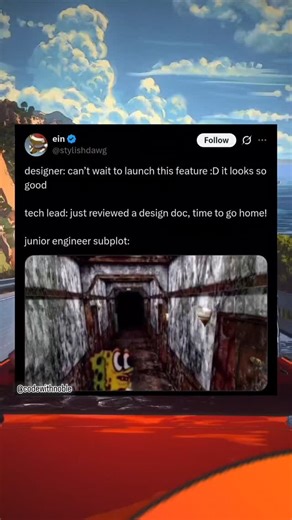Code with Noble🇨🇦🇺🇲 on Instagram: "The Three Storylines Of Every Product Launch😂🤣📖 Designer: This feature is beautiful, I can’t wait to launch! Tech Lead: Reviewed the design doc, my work here is done. ✅ Junior Engineer: subplot intensifies Every project has its heroes and its hidden battles. 😅 Follow @codewithnoble for more programming content like this ❤️🚀 . . #learntocode #career #programmingmemes #programminghumor #codingmemes #programming #coding #funny #meme #trending #comedy #mem