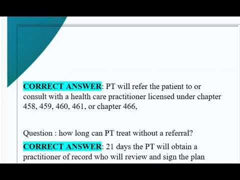 Florida PT Jurisprudence Exam 100% Solved & Correct