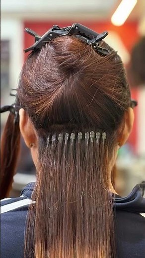 Micro ring loop extensions stay 24/7 in your hair quietly adding volume and length.