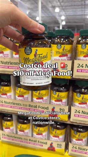Costco New Deals |Alejandra Martinez on Instagram: "🚨DEAL ALERT🚨 $10 OFF at Costco! MegaFood is officially here at Costco nationwide! 🌟 I’ve been taking the Women’s Whole Body Multivitamin daily, and love that it’s made with real food and premium, science-backed nutrients designed for absorption. It’s also rigorously tested for 150+ pesticides, so I feel good about what I’m taking. Costco members can save $10 off from December 29 through January 25. Look for the yellow MegaFood label in the V