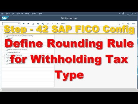 Define Rounding Rule for Withholding Tax Type in SAP